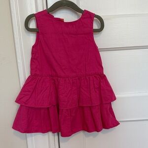 J.Crew Tiered Dress in Bright Pink